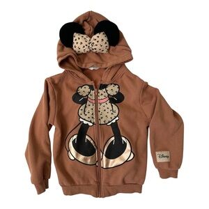 H&M Brown Disney Minnie Mouse Hoodie Girl’s Size 6x/7